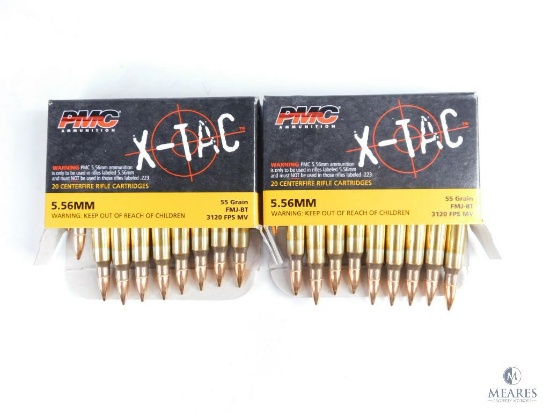40 Rounds PMC X-Tac 5.56mm, 55 Grain FMJ-BT