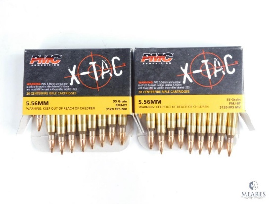 40 Rounds PMC X-Tac 5.56mm, 55 Grain FMJ-BT