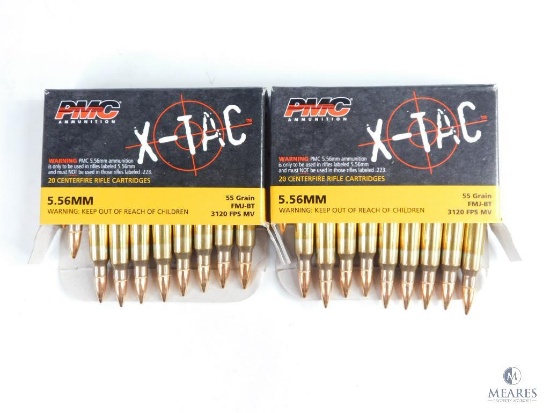 40 Rounds PMC X-Tac 5.56mm, 55 Grain FMJ-BT