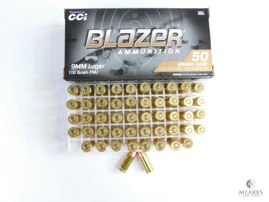 50 Rounds CCI Blazer 9mm Luger 115 Grain FMJ