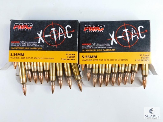 40 Rounds PMC X-Tac 5.56mm, 55 Grain FMJ-BT