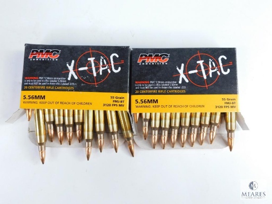40 Rounds PMC X-Tac 5.56mm, 55 Grain FMJ-BT