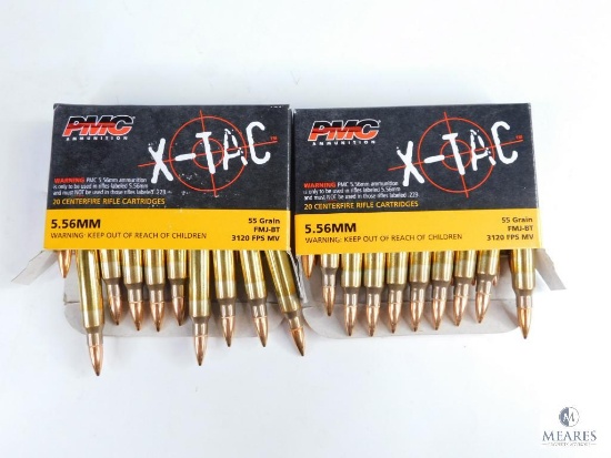 40 Rounds PMC X-Tac 5.56mm, 55 Grain FMJ-BT