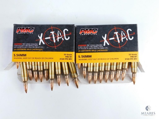 40 Rounds PMC X-Tac 5.56mm, 55 Grain FMJ-BT
