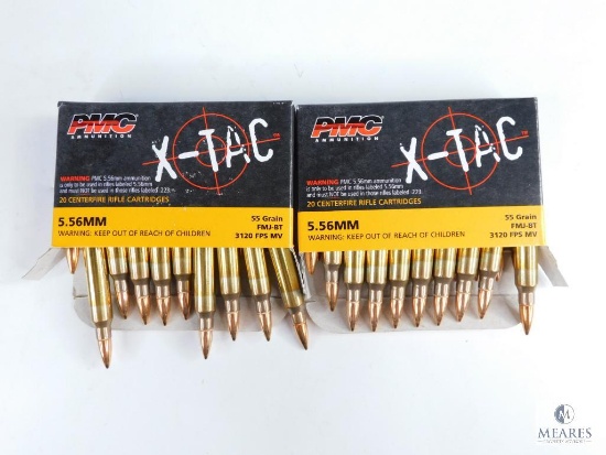 40 Rounds PMC X-Tac 5.56mm, 55 Grain FMJ-BT