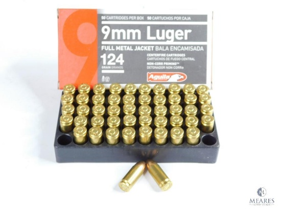 50 Rounds Aguila 9mm Luger 124 Grain FMJ