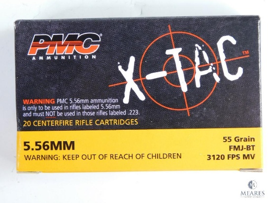 20 Rounds PMC X-Tac 5.56mm FMJ-BT, 55 Grain