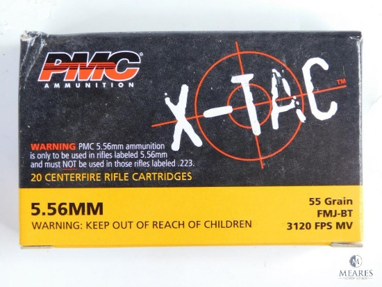 20 Rounds PMC X-Tac 5.56mm FMJ-BT, 55 Grain
