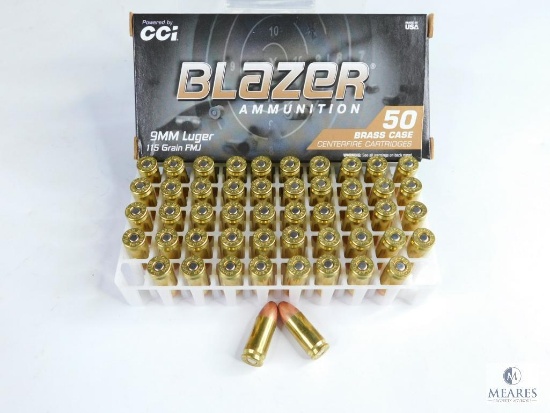 50 Rounds CCI Blazer 9mm Luger 115 Grain FMJ