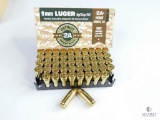 50 Rounds 9mm Luger Patriot 2A Sports, LLC 8g/124gr FMJ