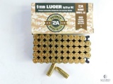 50 Rounds 9mm Luger Patriot 2A Sports, LLC 8g/124gr FMJ