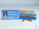 20 Rounds PPU 223 Remington, FMJ BT 55 Grain