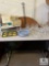 Round Table and Office Table with Contents