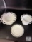 Vintage Milk Glass Lace Pedestal Dishes and Lace Dish