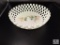 Vintage Milk Glass Basket with Braided Sides