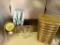 Baskets, Picture Frame and Depression Glass