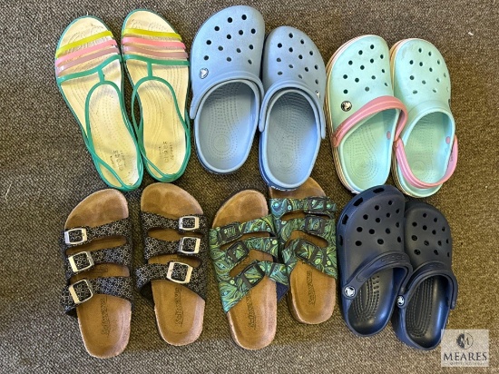 Lot of Ladies Crocs, and Slides, Size 7