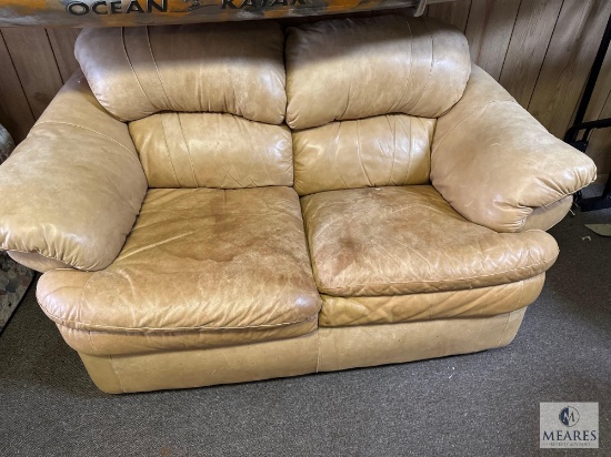 Faux Leather Loveseat