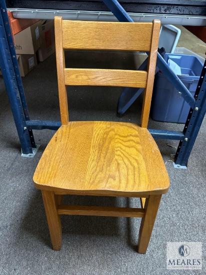 Ten Wooden Student Chairs