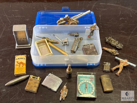 Vintage Lighter, Toy and Collectible Lot with Podfoot Soldiers