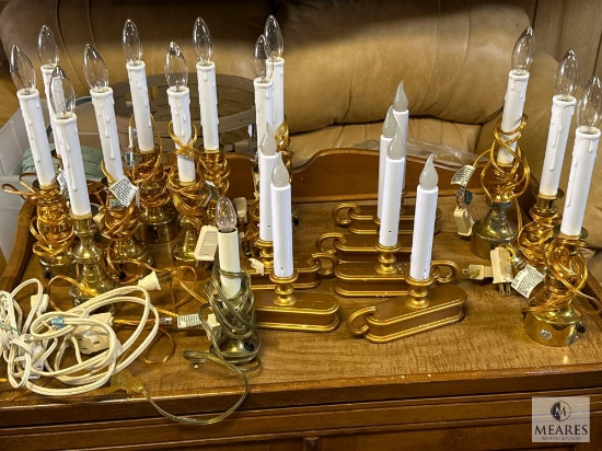 Lot of Battery Operated and Electric Decorated Lamps