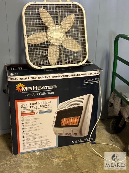 Mr. Heater Dual Fuel Wall Heater and Box Fan
