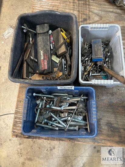 Tool Lot with Drill Bits and Hardware