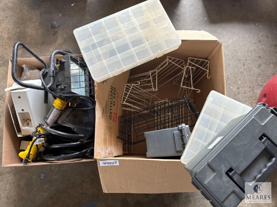 Mixed Lot of Storage Boxes, Display Items and Portable Light
