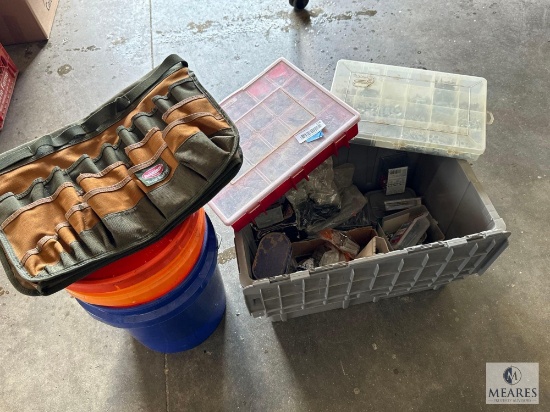 Lot with Tool Storage Containers and Buckets