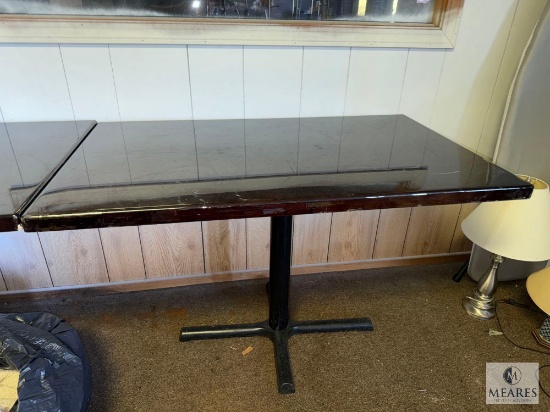 Four-top Restaurant Table Wood Top with Metal Base