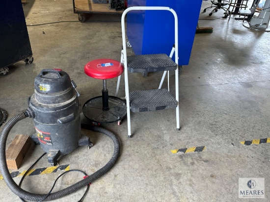 Step Stool, Stool, and Shop Vac