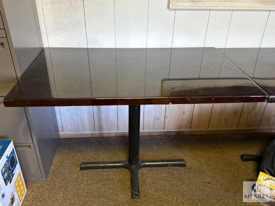 Four-top Restaurant Table Wood Top with Metal Base