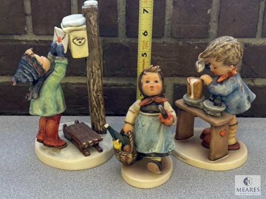 Hummel "Letter to Santa", "Visiting An Invalid Girl With Basket" and "Boy Fair Measure"