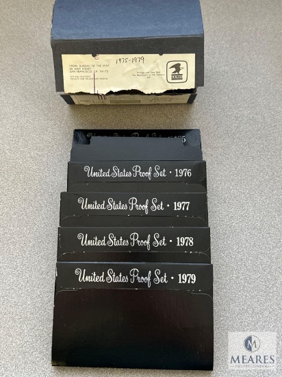 FIVE United States Proof Sets 1975-1979