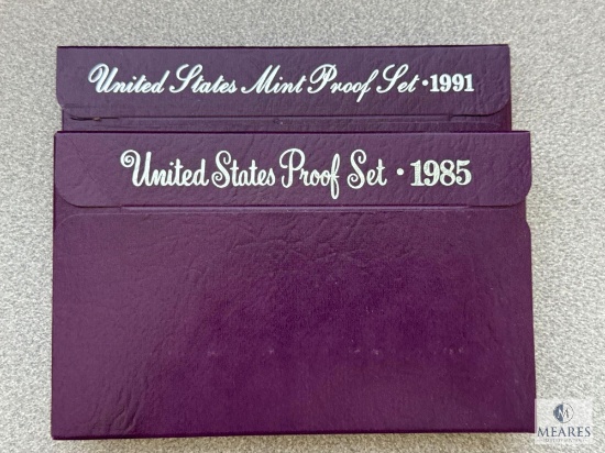 TWO United States Proof Sets: 1985 and 1991