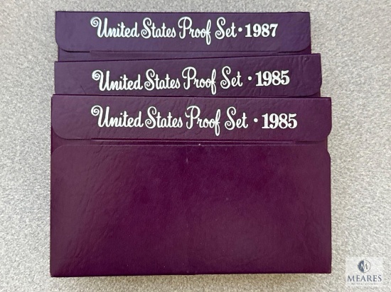 THREE United States Proof Sets: Two 1985 and One 1987