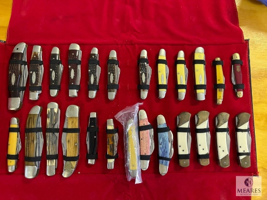 Knife Collection of 25 Folding Pocket Knives - 10 are Case Brand