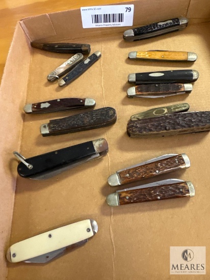 Mixed Lot of 14 Folding Pocket Knives - Various Manufacturers