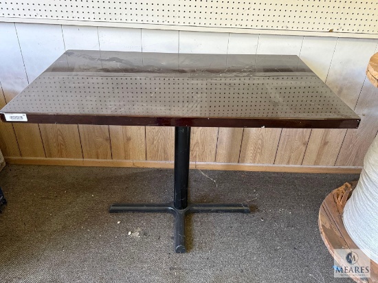 Four-top Restaurant Table Wood Top with Metal Base