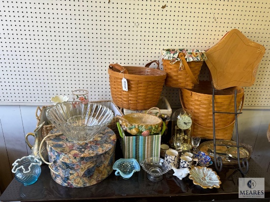 Mixed Lot of Longaberger Baskets and Home Decor