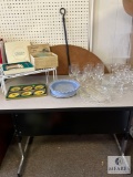 Round Table and Office Table with Contents