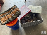 Lot with Tool Storage Containers and Buckets