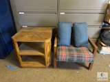 Chair with Cushions and End Table