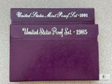 TWO United States Proof Sets: 1985 and 1991