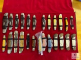 Knife Collection of 25 Folding Pocket Knives - 10 are Case Brand