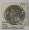 1896-O Morgan Dollar Error, Struck Through Foreign Matter Twice on Cheek