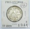 1944-S Silver Philippines 50 Centavos, WWII