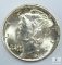 1945-D MS 63 99% Full Split Bands Mercury Dime Toned Reverse