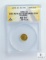 ANACS Graded 1851 Liberty Head Gold $1 Coin AU55 - Details - Dies Rotated 40 Degrees CCW - Cleaned