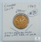 1943 (BU) Canada Cent Error, Extra Square Metal Piece in Hair Over Ear